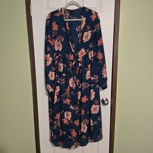 Torrid Navy and Pink Floral Long Sleeve Cover